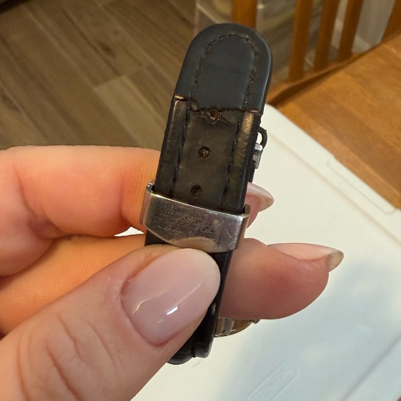 Stainless Steel Watch with Black Leather Strap - Picture 8 of 9